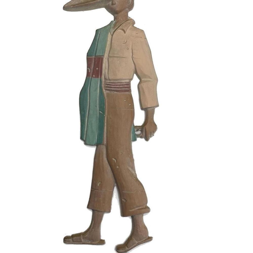 Vintage DD Bobo Mexican Man Burro Metal Wall Art